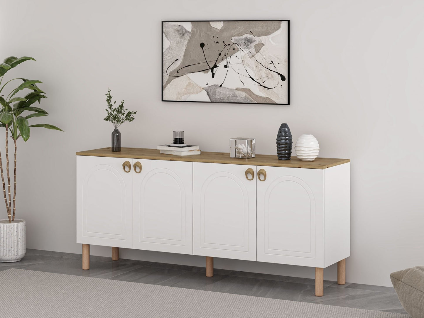 Μπουφές Λευκό 180x45x81cm | 506MNR1319