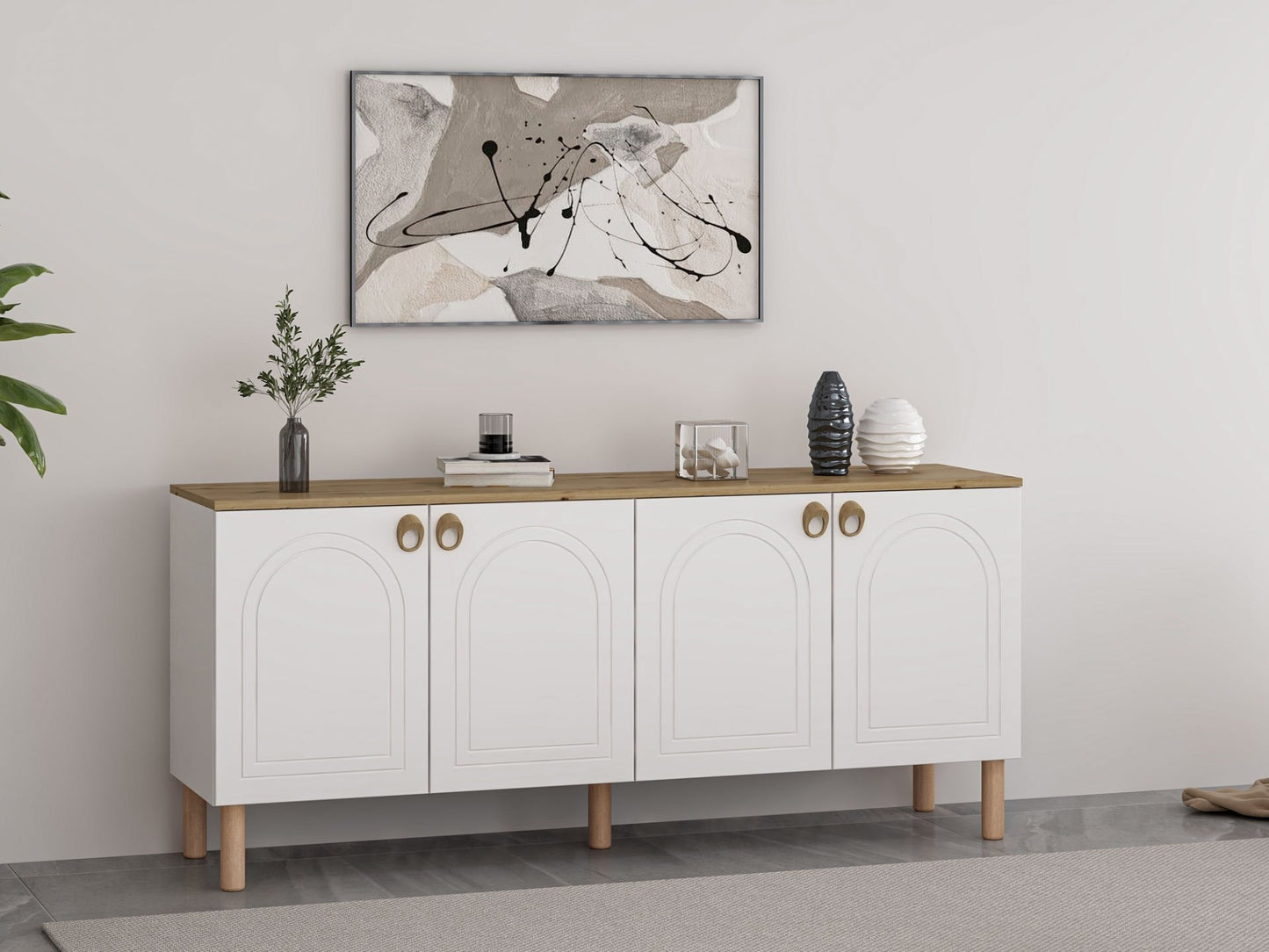 Μπουφές Λευκό 180x45x81cm | 506MNR1319