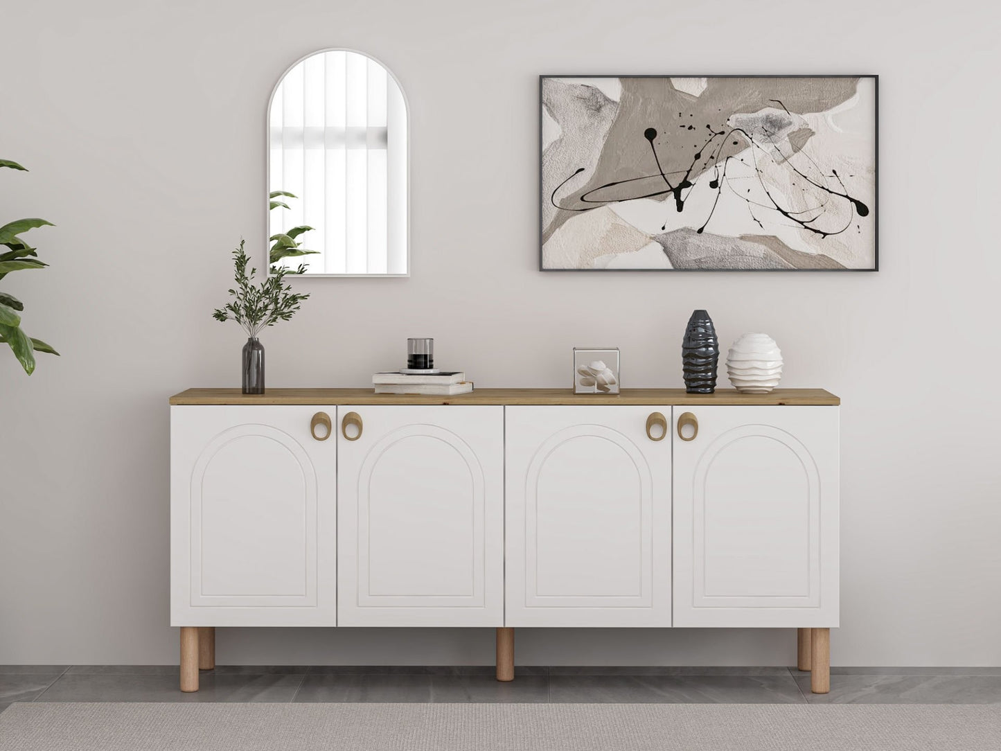 Μπουφές Λευκό 180x45x81cm | 506MNR1326