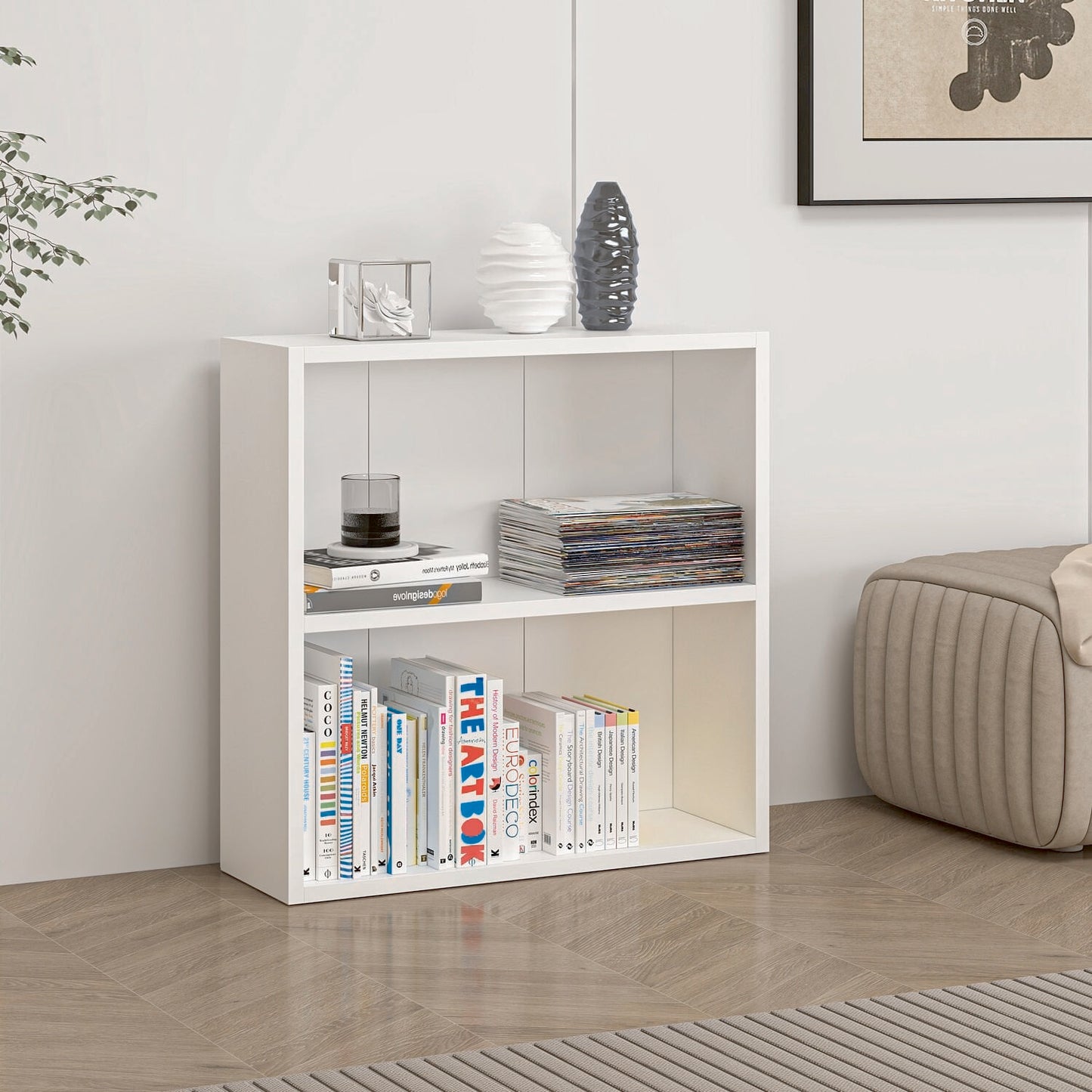 Βιβλιοθήκη Λευκό 60x60x20 εκ 506MNR1535