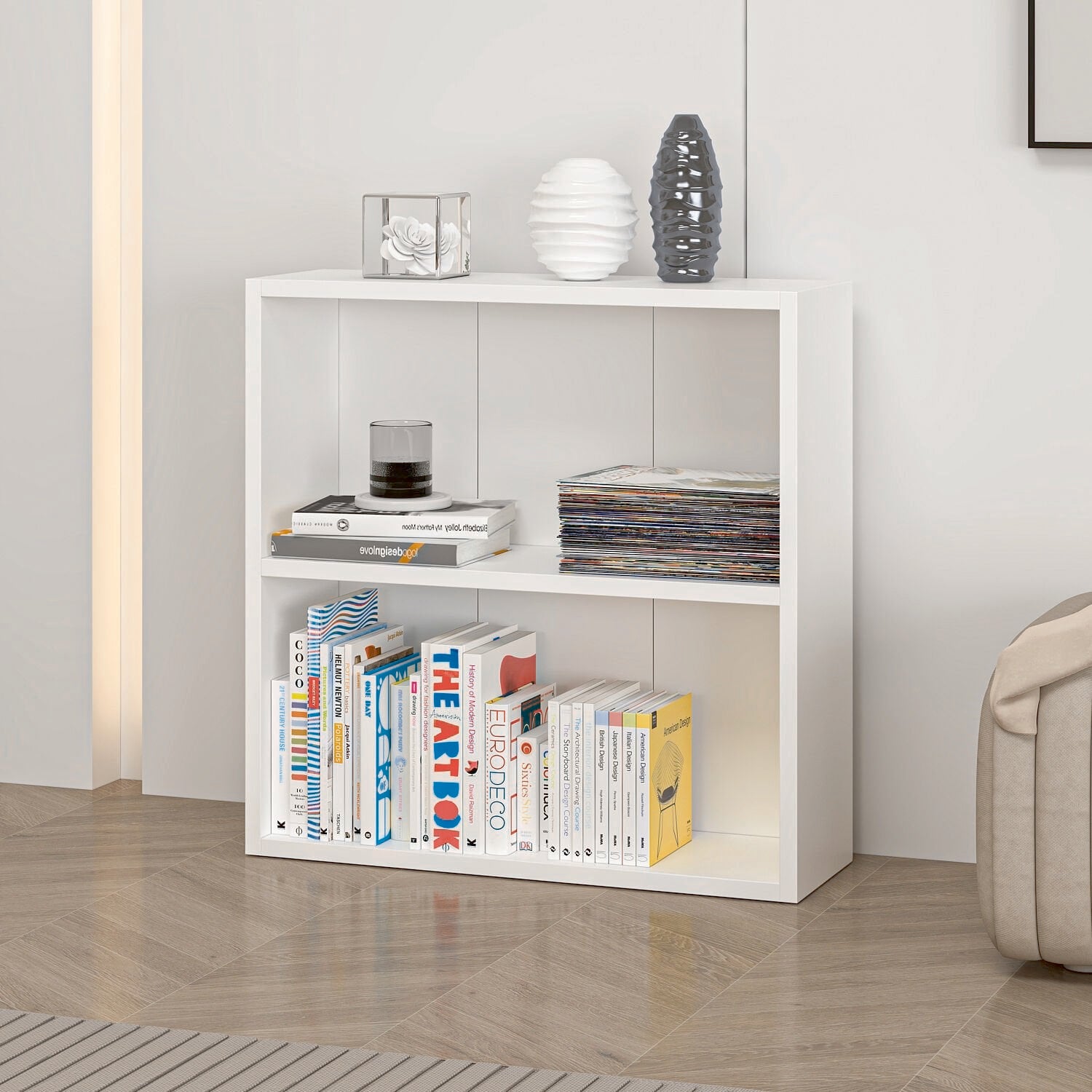 Βιβλιοθήκη Λευκό 60x60x20 εκ 506MNR1535