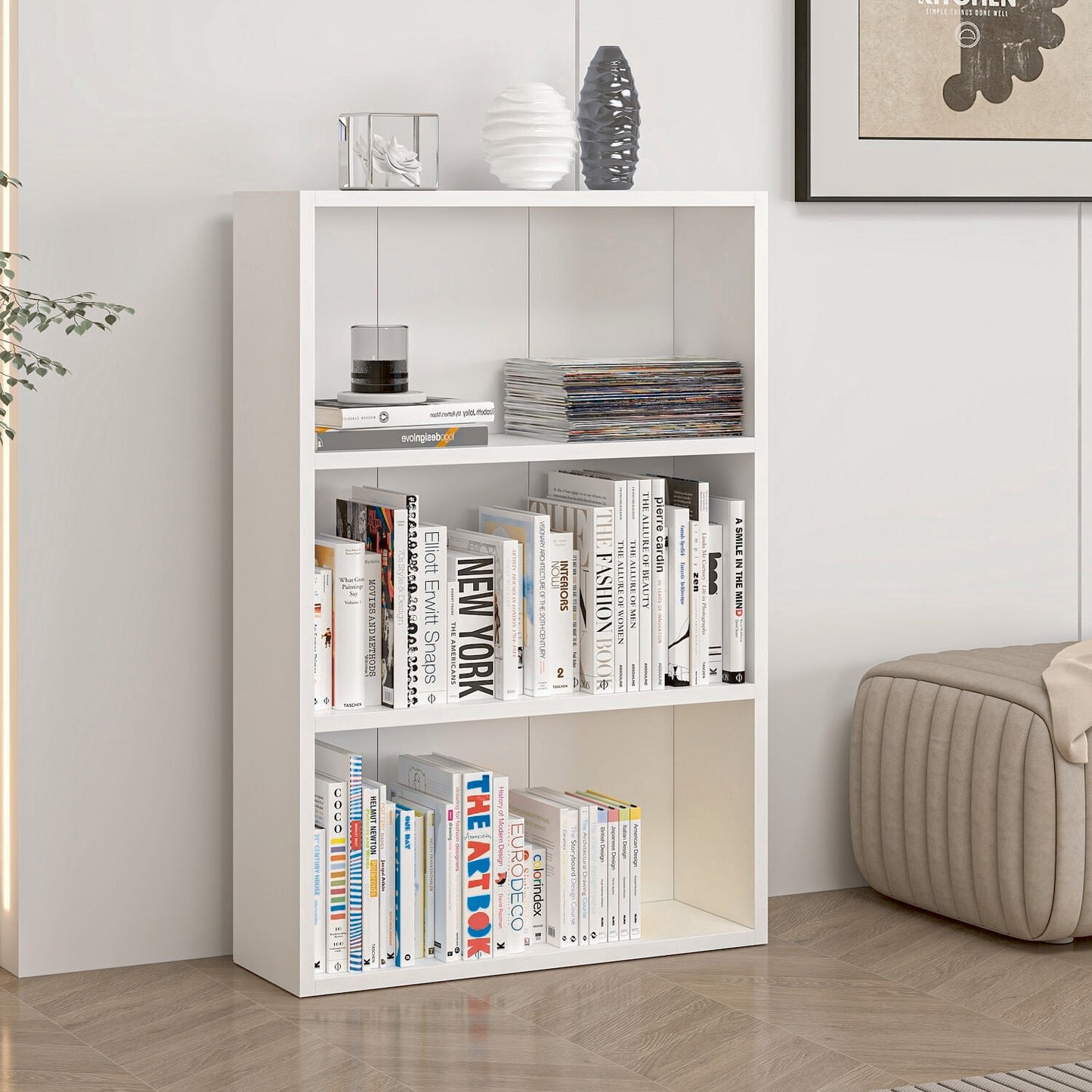 Βιβλιοθήκη Λευκό 60x89x20 εκ 506MNR1537