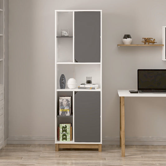 Βιβλιοθήκη Λευκό Καρυδί 60x170x30 εκ 506MNR1557