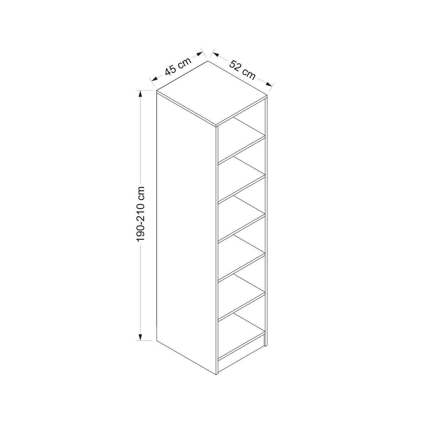 Ντουλάπα 45x210x52 εκ Dore 506MNR2131