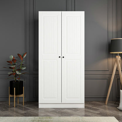 Ντουλάπα 90x190x52 εκ Λευκό 506MNR2150