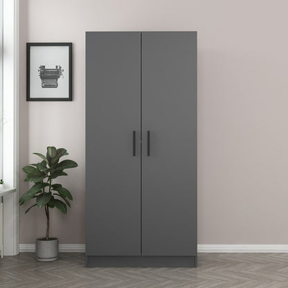 Ντουλάπα 90x190x52 εκ Ανθρακί 506MNR2158