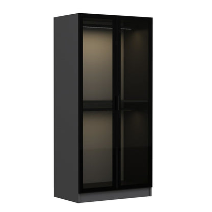 Ντουλάπα 90x190x52 εκ Black Anthracite 506MNR2164