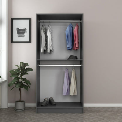 Ντουλάπα 90x210x52 εκ Black Anthracite 506MNR2165