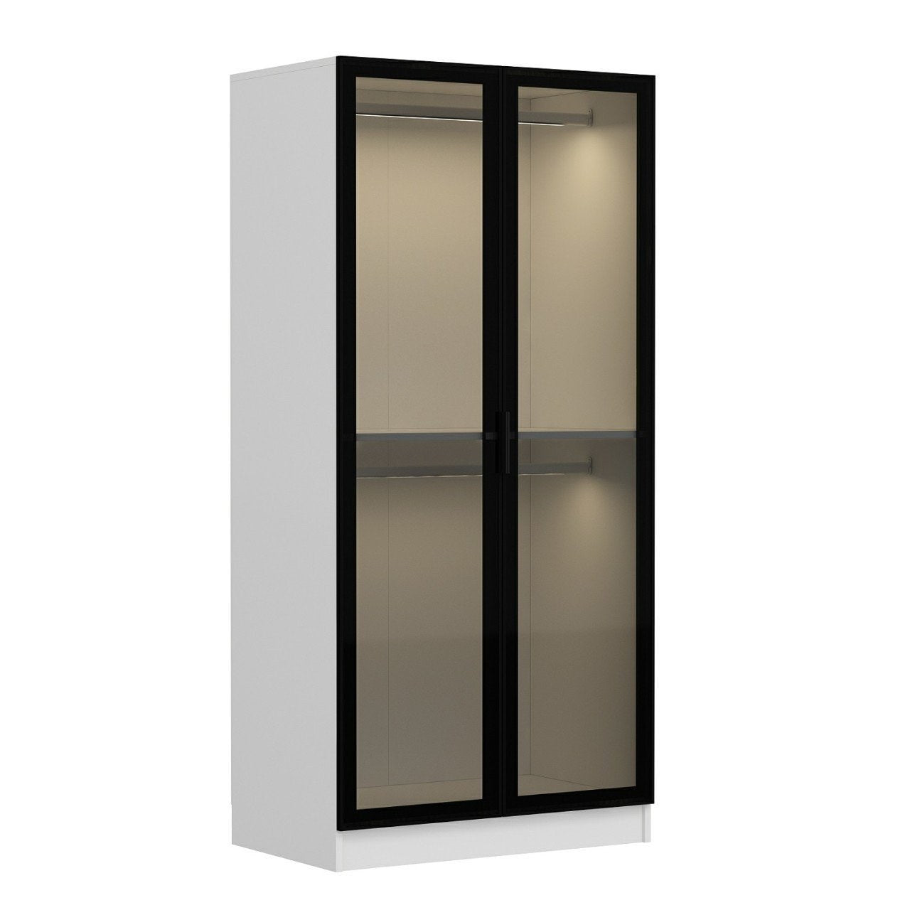 Ντουλάπα 90x190x52 εκ Black White 506MNR2166