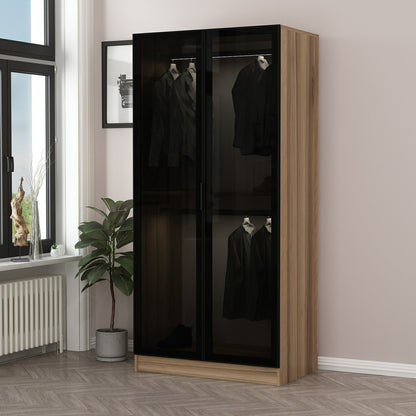 Ντουλάπα 90x210x52 εκ Golden Oak Dark Grey 506MNR2176
