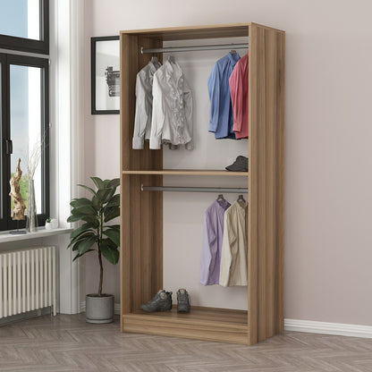 Ντουλάπα 90x210x52 εκ Golden Oak Dark Grey 506MNR2176