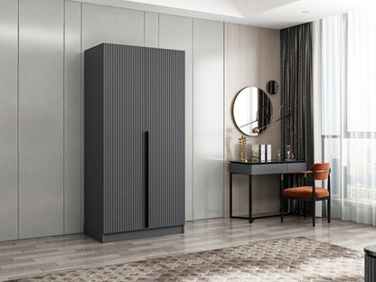Ντουλάπα 90x210x52 εκ Ανθρακί 506MNR2178