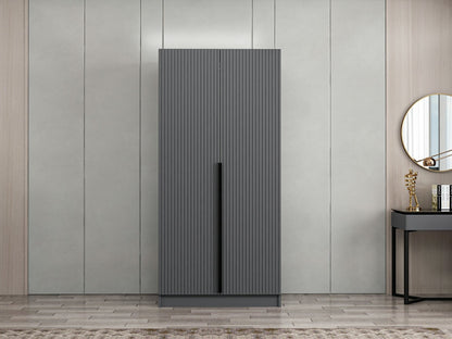 Ντουλάπα 90x210x52 εκ Ανθρακί 506MNR2178