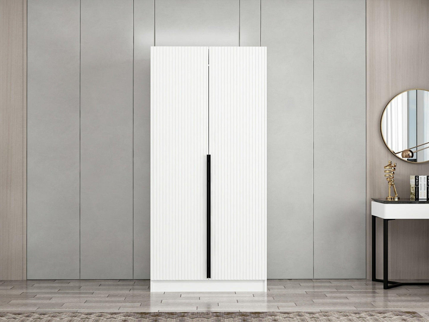 Ντουλάπα 90x210x52 εκ Λευκό 506MNR2179