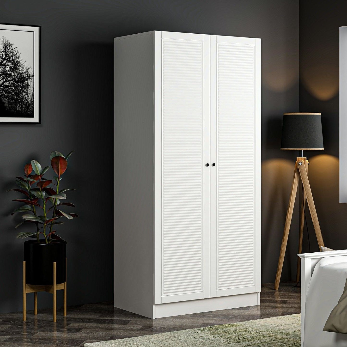 Ντουλάπα 90x210x52 εκ Λευκό 506MNR2182