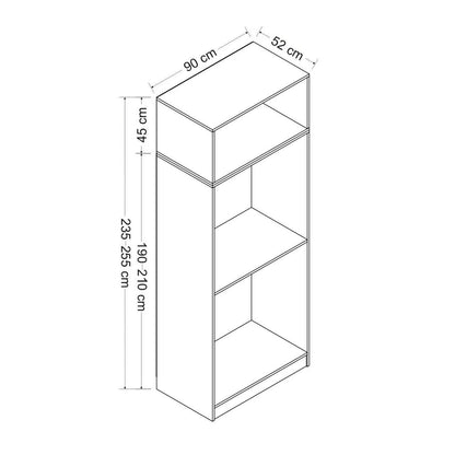 Ντουλάπα 90x235x52 εκ Λευκό 506MNR2219