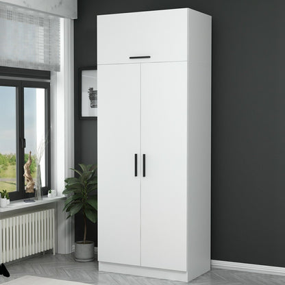 Ντουλάπα 90x255x52 εκ Λευκό 506MNR2220