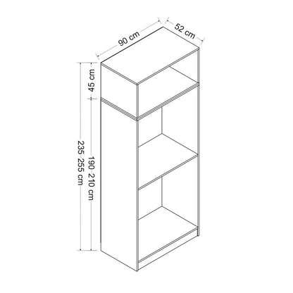 Ντουλάπα 90x255x52 εκ Λευκό 506MNR2220