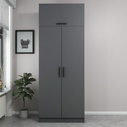 Ντουλάπα 90x255x52 εκ Ανθρακί 506MNR2230