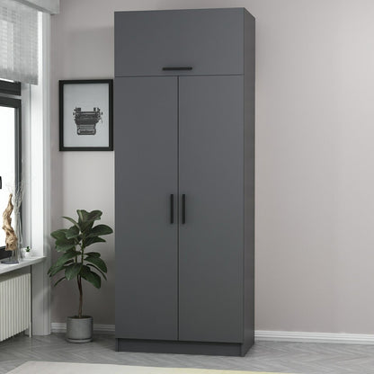 Ντουλάπα 90x255x52 εκ Ανθρακί 506MNR2230
