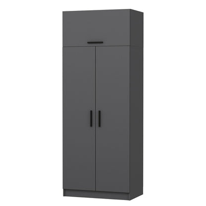 Ντουλάπα 90x255x52 εκ Ανθρακί 506MNR2230