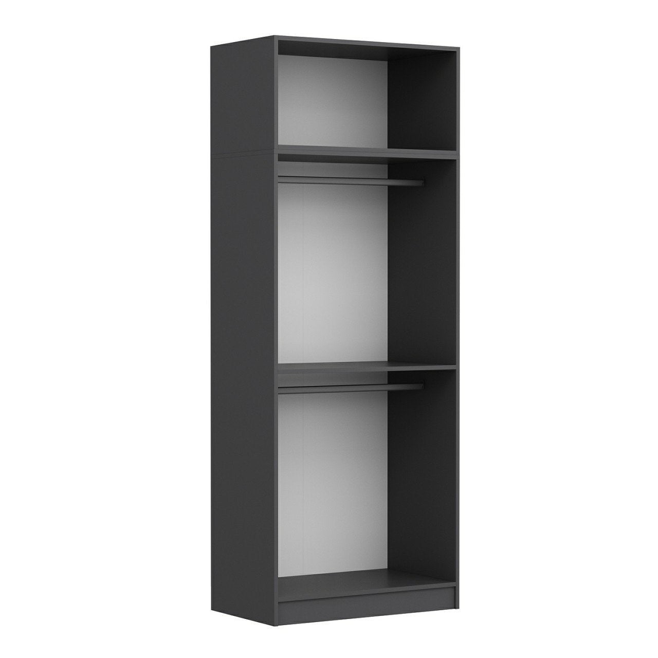 Ντουλάπα 90x255x52 εκ Ανθρακί 506MNR2230