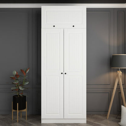 Ντουλάπα 90x235x52 εκ Λευκό 506MNR2235