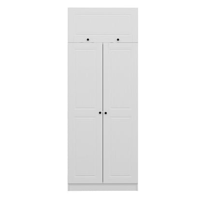 Ντουλάπα 90x235x52 εκ Λευκό 506MNR2235