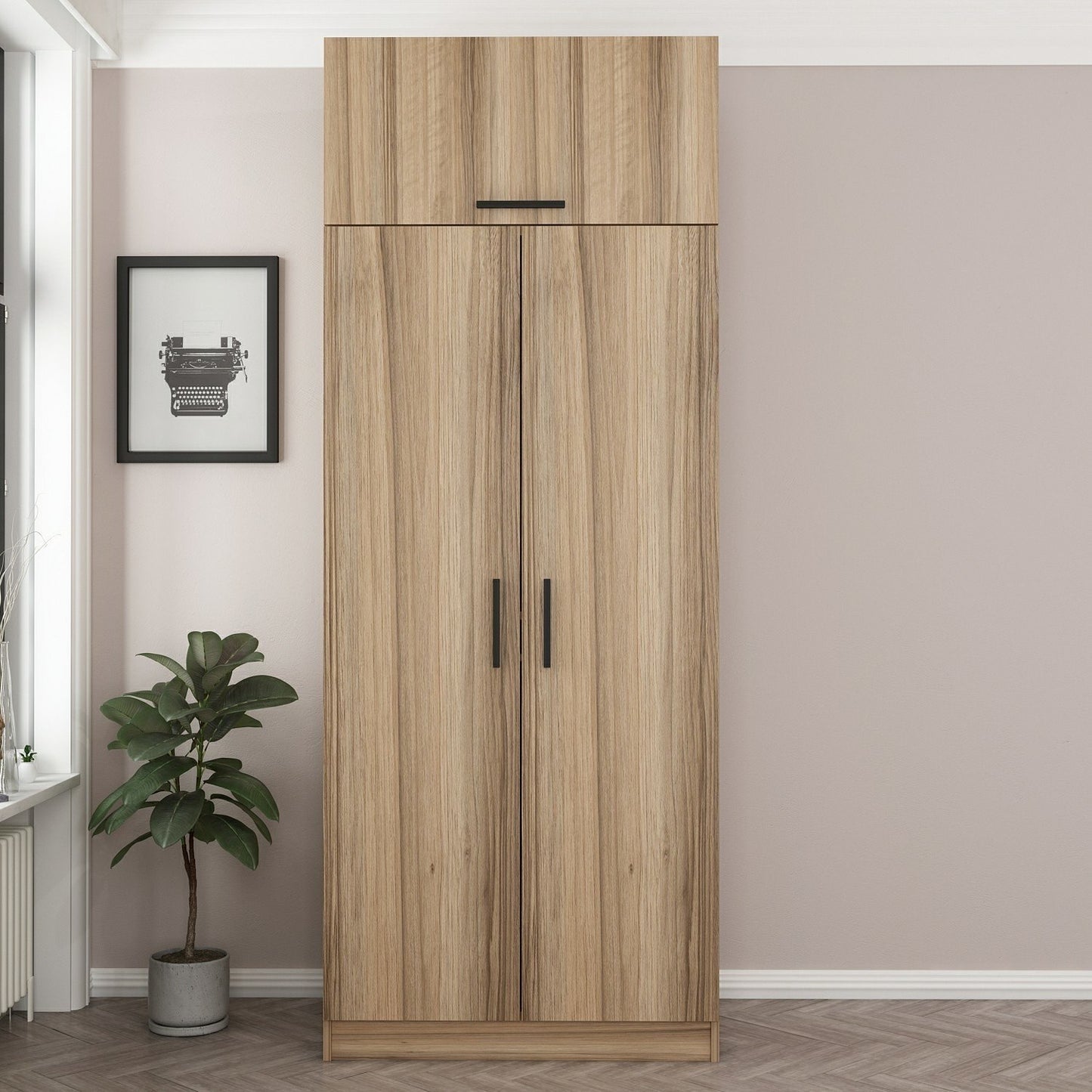 Ντουλάπα 90x235x52 εκ Δρυς 506MNR2237