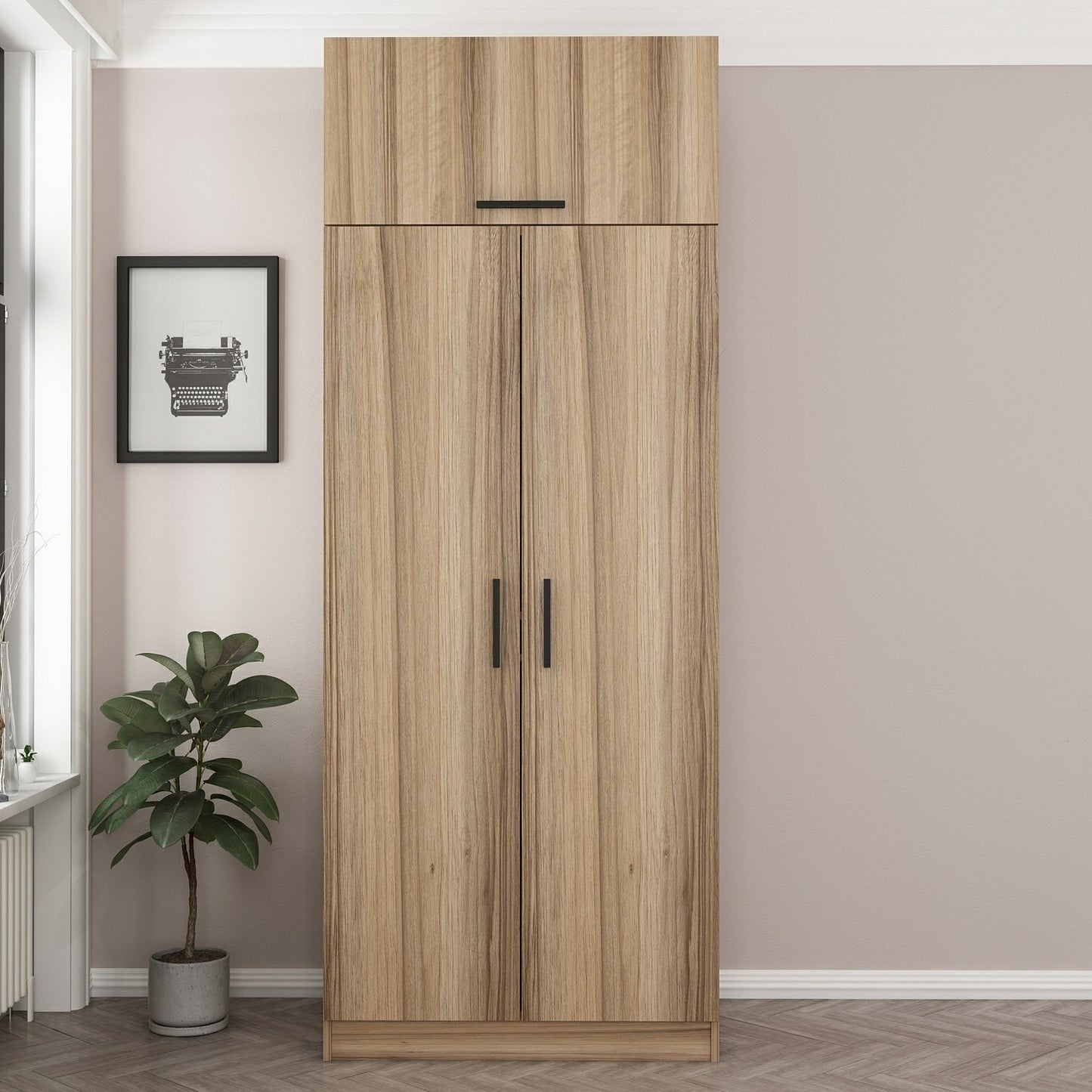 Ντουλάπα 90x255x52 εκ Δρυς 506MNR2238