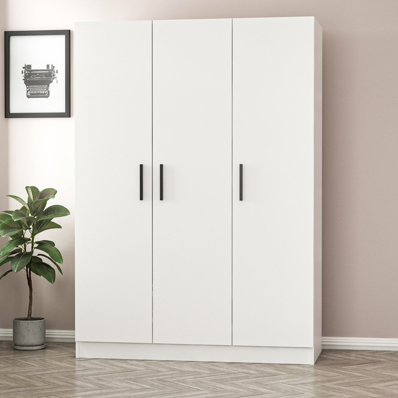 Ντουλάπα 135x190x52 εκ Λευκό 506MNR2249