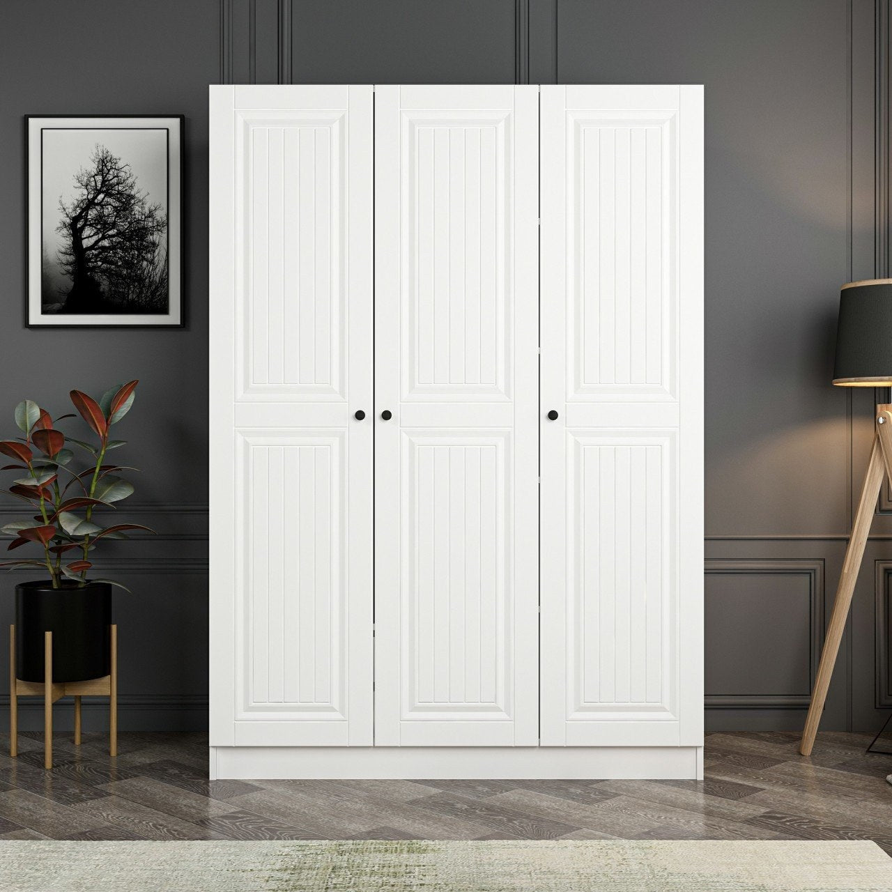Ντουλάπα 135x190x52 εκ Λευκό 506MNR2257