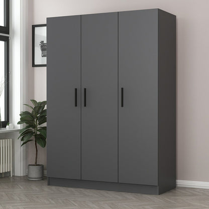 Ντουλάπα 135x190x52 εκ Ανθρακί 506MNR2265