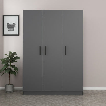 Ντουλάπα 135x190x52 εκ Ανθρακί 506MNR2265