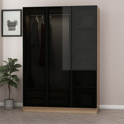 Ντουλάπα 135x210x52 εκ Golden Oak Dark Grey 506MNR2285