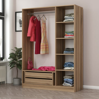Ντουλάπα 135x210x52 εκ Golden Oak Dark Grey 506MNR2285