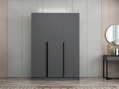 Ντουλάπα 135x210x52 εκ Ανθρακί 506MNR2287