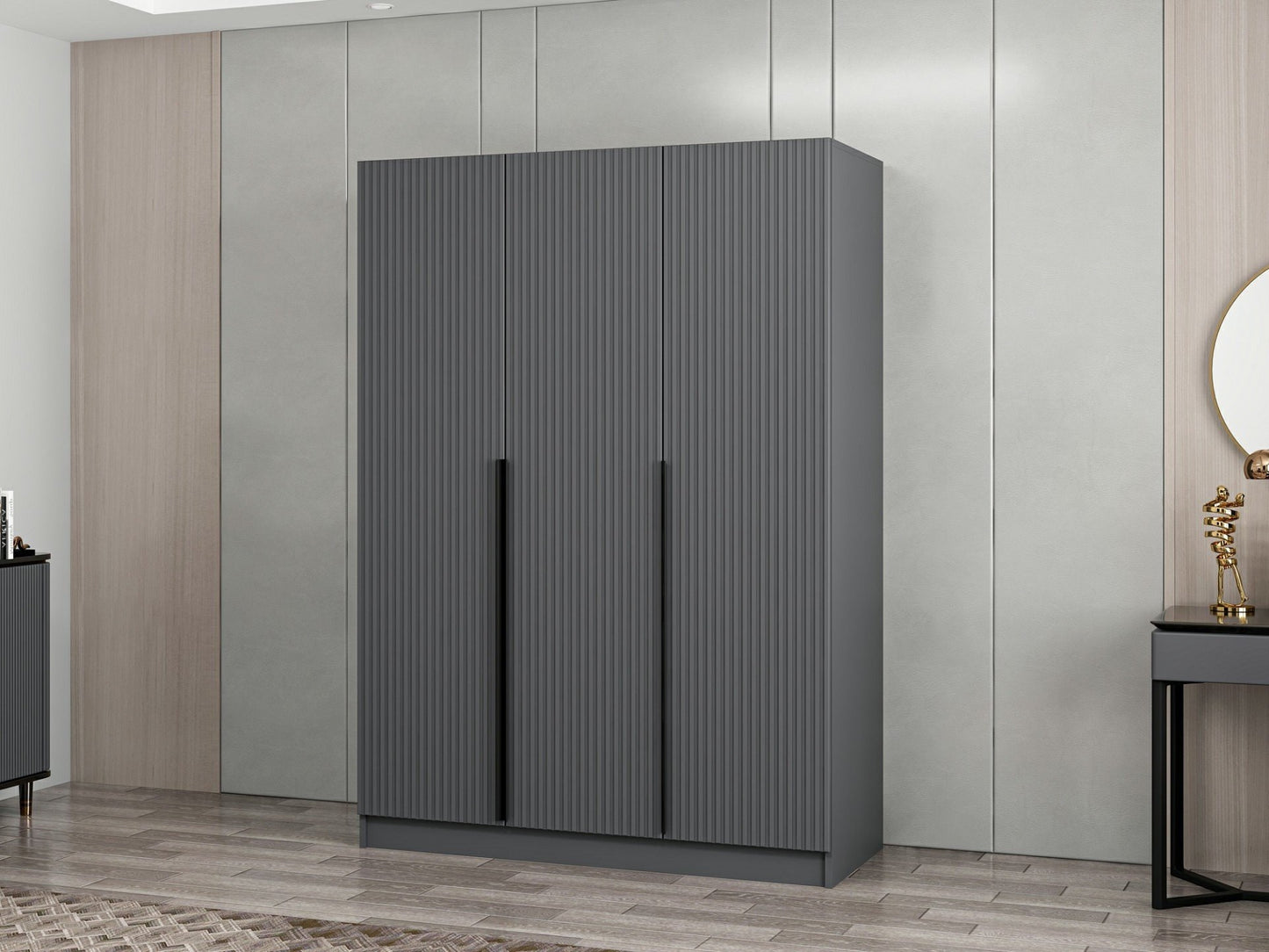 Ντουλάπα 135x210x52 εκ Ανθρακί 506MNR2287