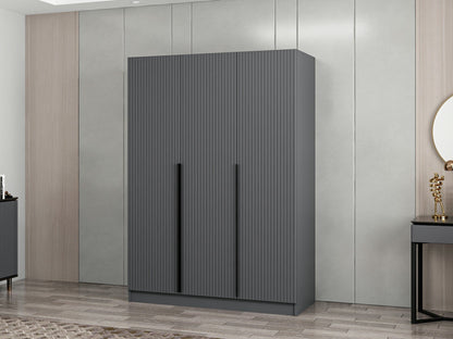 Ντουλάπα 135x210x52 εκ Ανθρακί 506MNR2287
