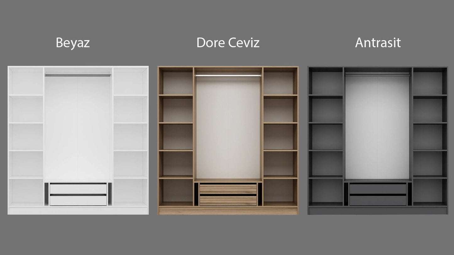 Ντουλάπα 180x210x52 εκ Oak Walnut 506MNR2299