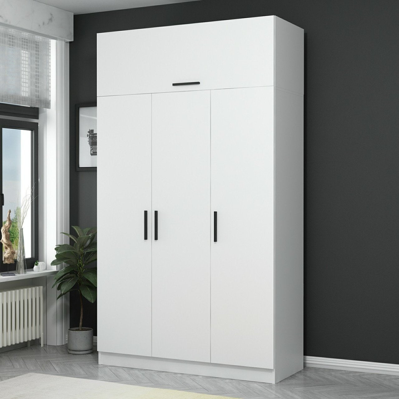 Ντουλάπα 135x235x52 εκ Λευκό 506MNR2401