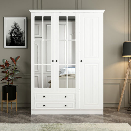 Ντουλάπα 135x190x52 εκ Λευκό 506MNR2405