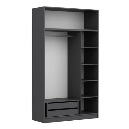 Ντουλάπα 135x235x52 εκ Ανθρακί 506MNR2413