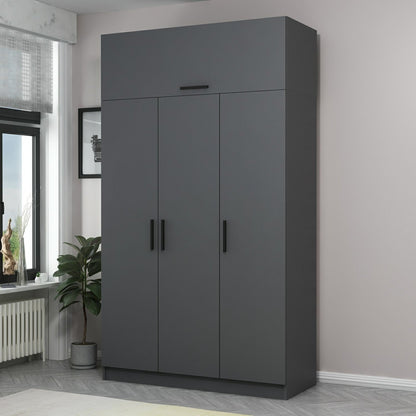 Ντουλάπα 135x255x52 εκ Ανθρακί 506MNR2414