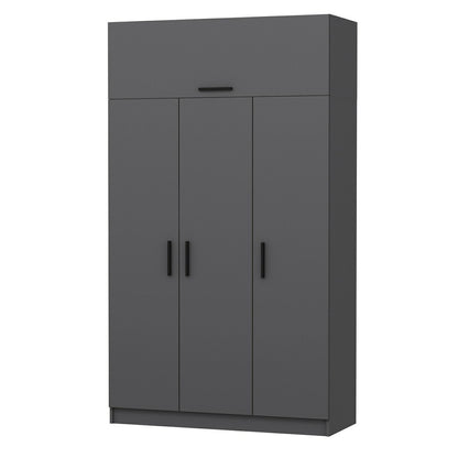 Ντουλάπα 135x255x52 εκ Ανθρακί 506MNR2414