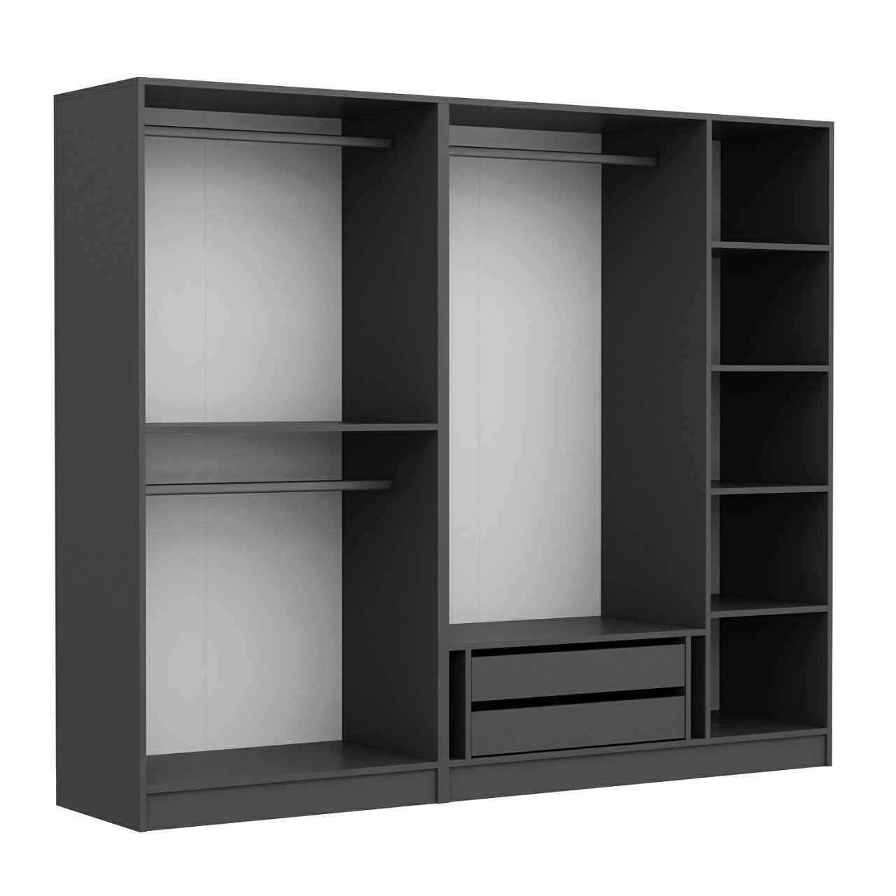 Ντουλάπα 225x190x52 εκ Ανθρακί 506MNR2426