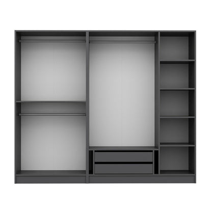 Ντουλάπα 225x190x52 εκ Ανθρακί 506MNR2426