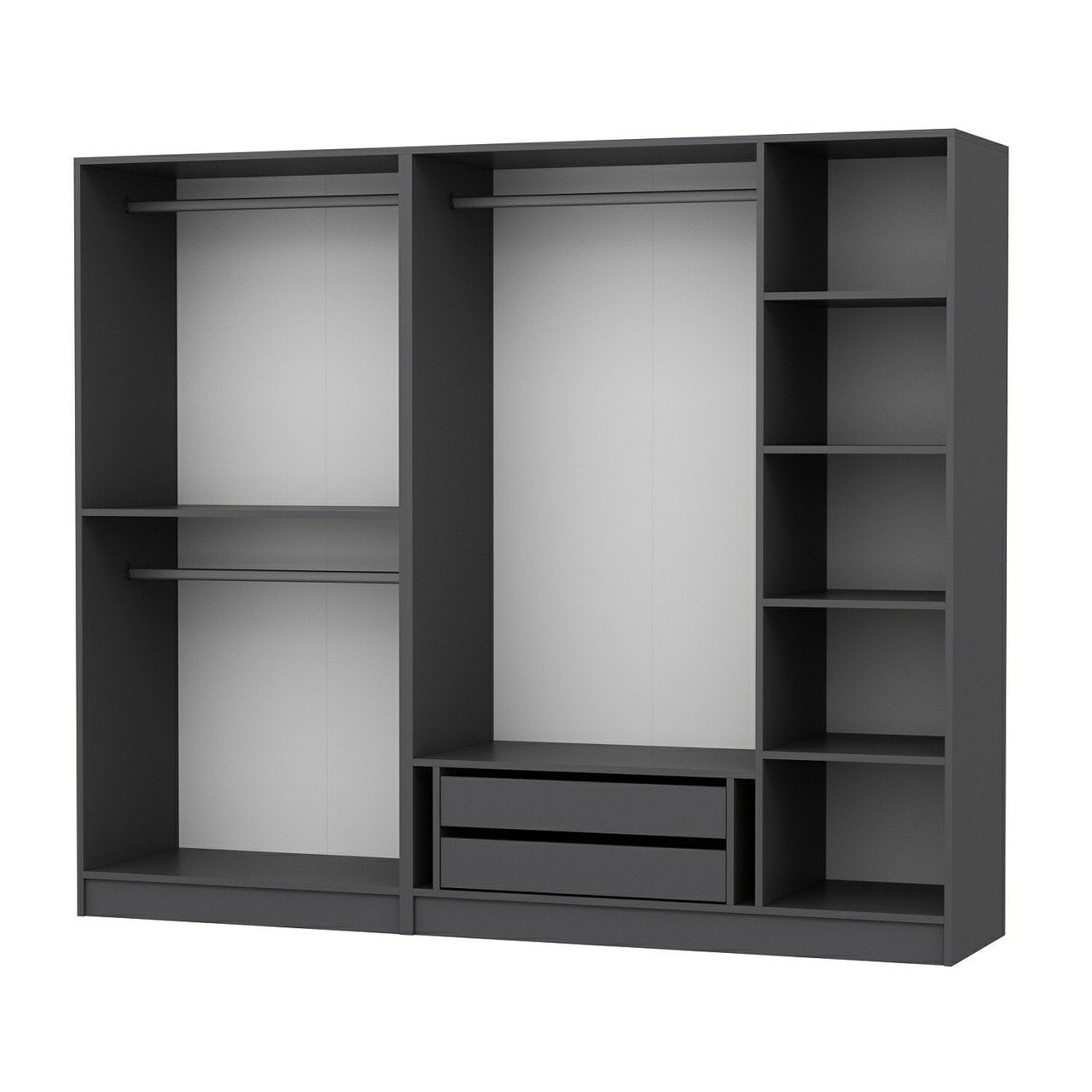 Ντουλάπα 225x190x52 εκ Ανθρακί 506MNR2426