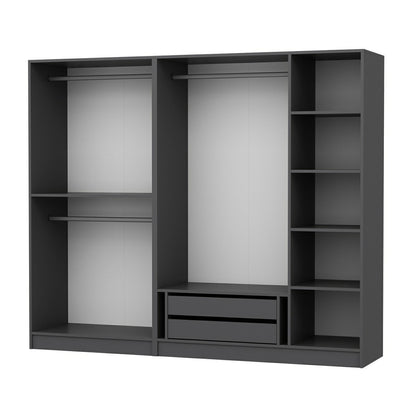 Ντουλάπα 225x210x52 εκ Ανθρακί 506MNR2427