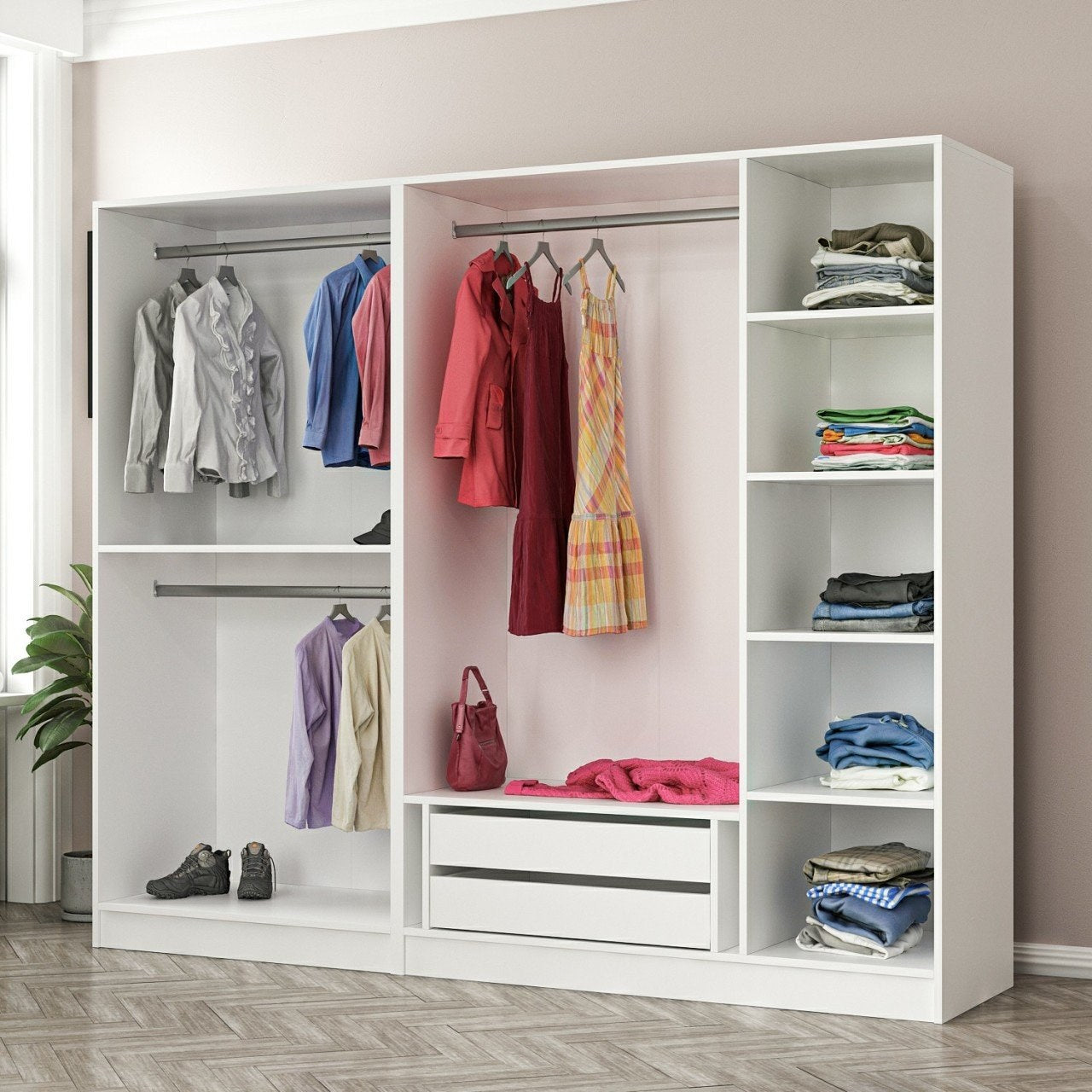 Ντουλάπα 225x210x52 εκ Λευκό 506MNR2429